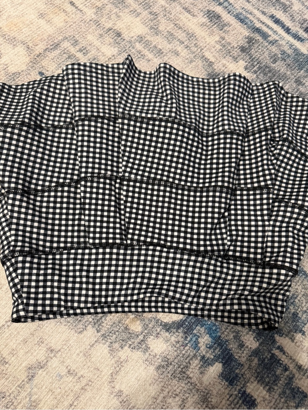 Black & White Gingham Smocked Mini Skirt - Women